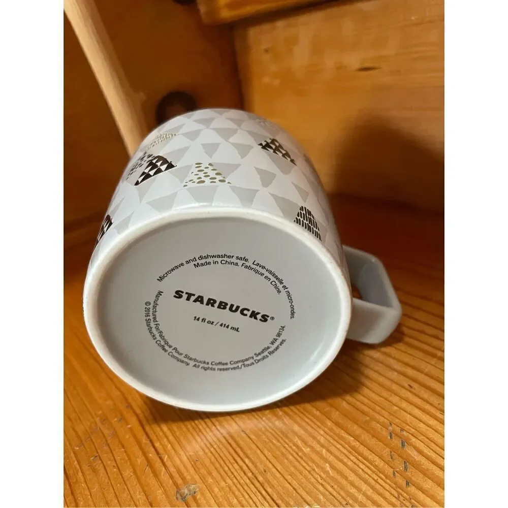 2016 Starbucks Gray Holiday Coffee Mug Cup